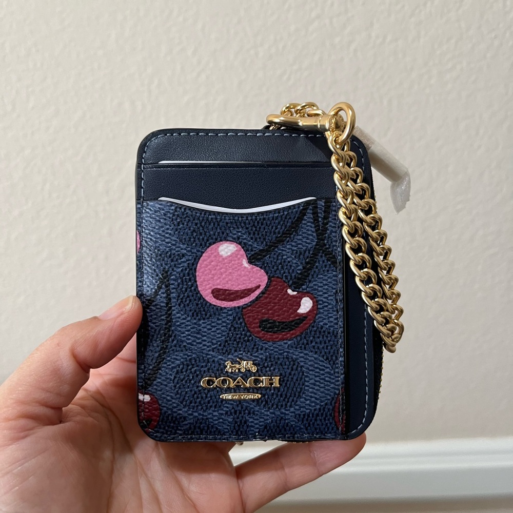 Coach Cherry Print Zip case